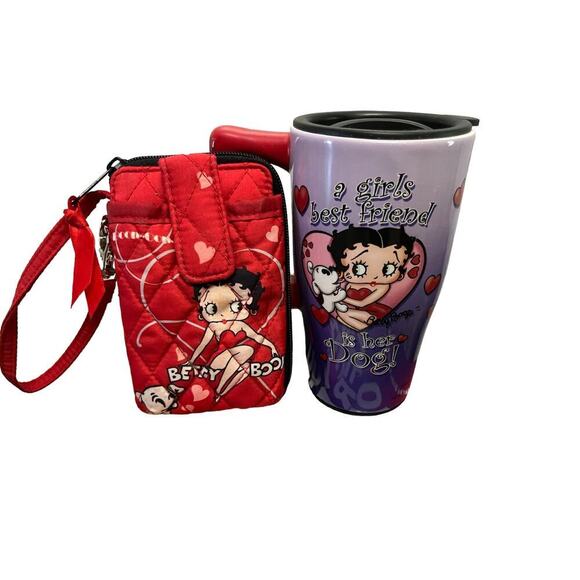 Betty Boop “A Girl’s Best Friend” Mug and Wallet with Charm Dog Inspired Red - Picture 1 of 3